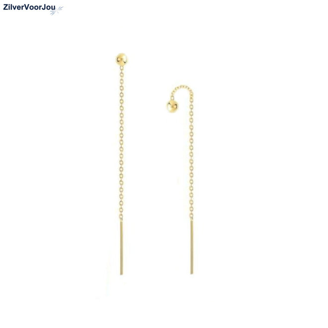 Zilveren little bal threaders gold plated