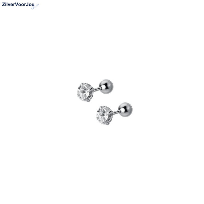 Zilveren little zirkonia studs