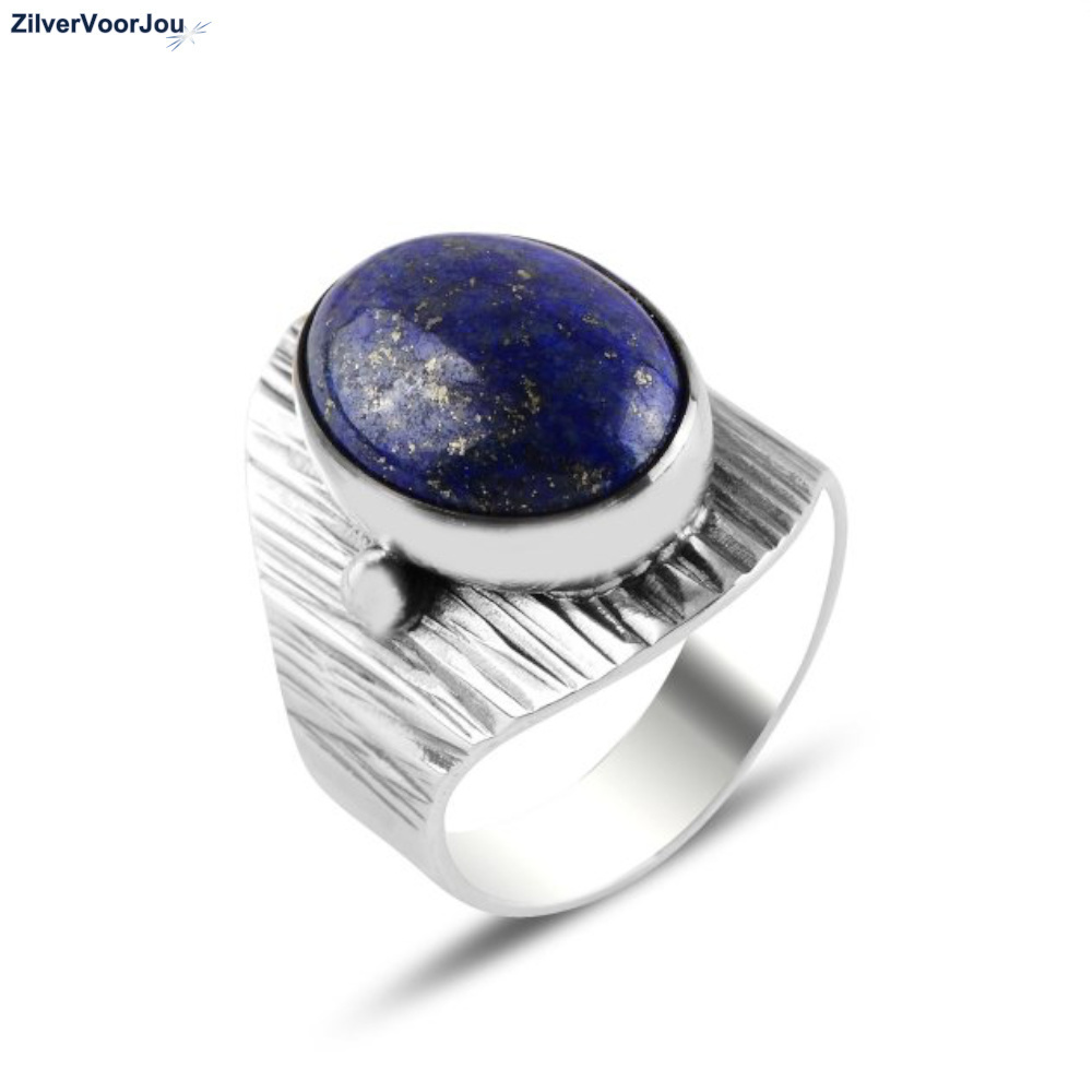 Discriminerend astronaut Schilderen Zilveren lapis lazuli ring handgemaakt - ZilverVoorJou