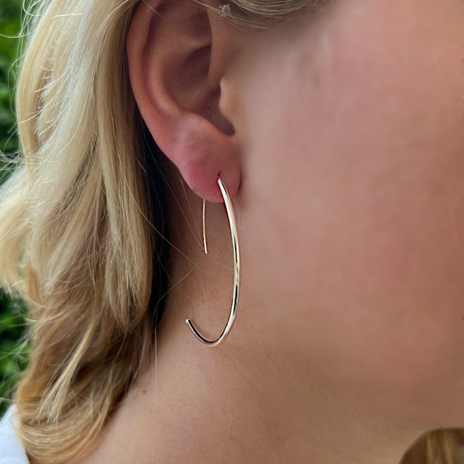 Zilveren grote design oorbellen