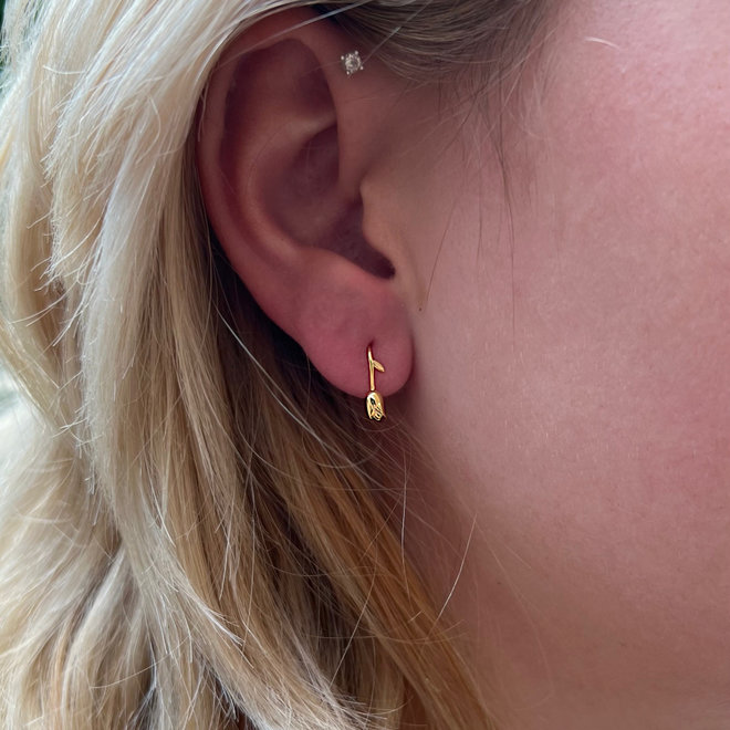 Gold plated  925 zilveren tulp oorklimmers