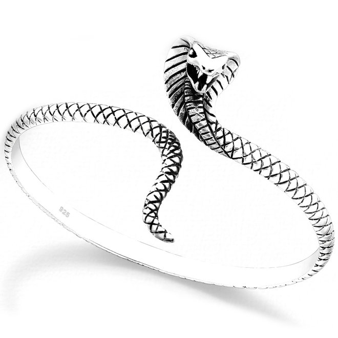 Zilveren cobra slang armband