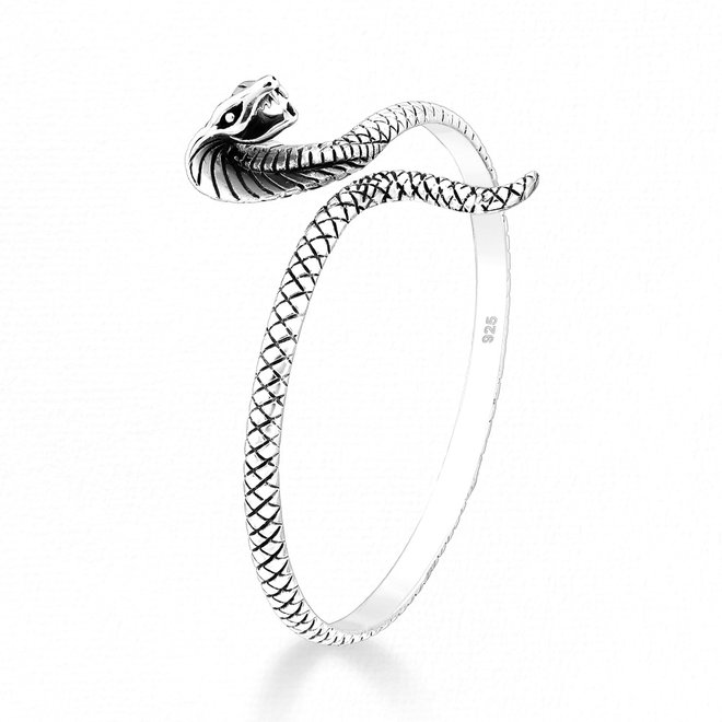 Zilveren cobra slang armband