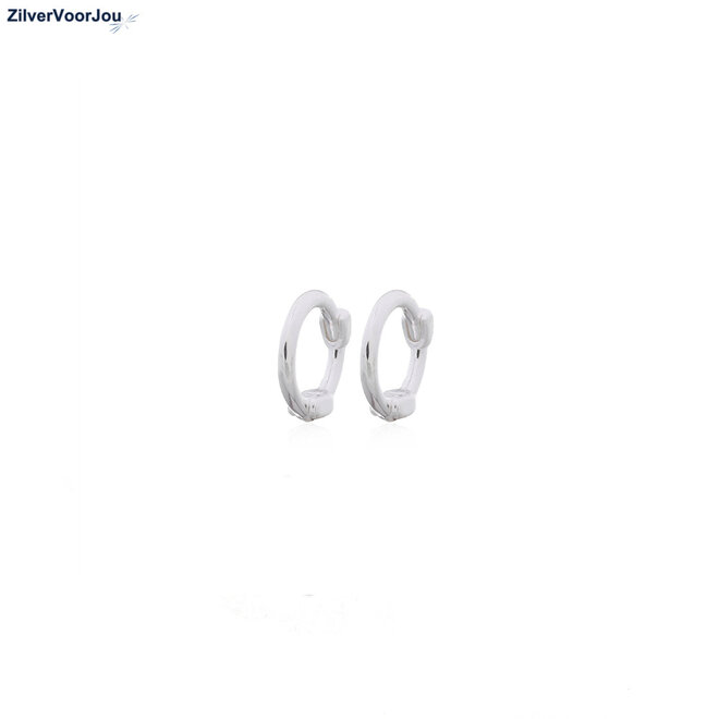 Zilveren mini huggie hoops 8mm