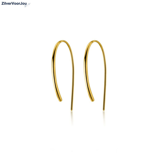 Gold plated zilveren design haak oorhangers