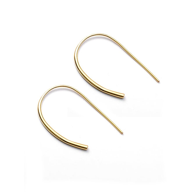 Gold plated 925 zilveren design haak oorhangers