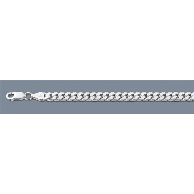Zilveren gourmet schakelarmband 5 mm breed