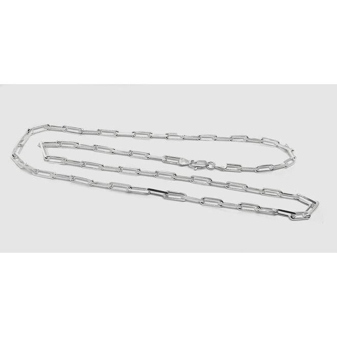 Zilveren paperclip schakel ketting 60 cm 3.5mm