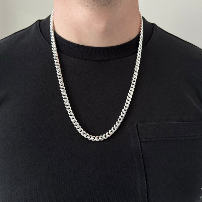 Zilveren ronde gourmet ketting 60 cm 6.5 mm
