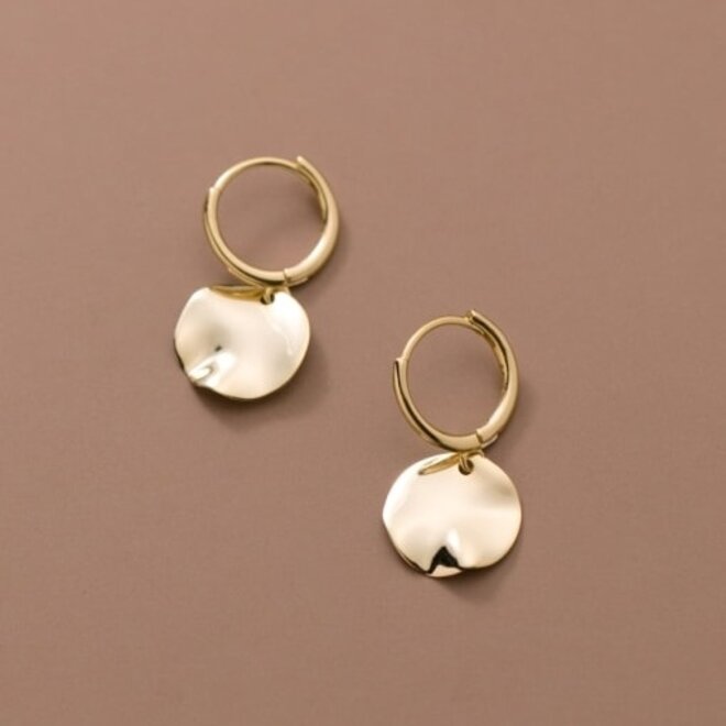 Gold plated huggie circle hoops