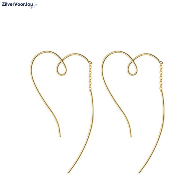 Zilveren swirl threader gold plated