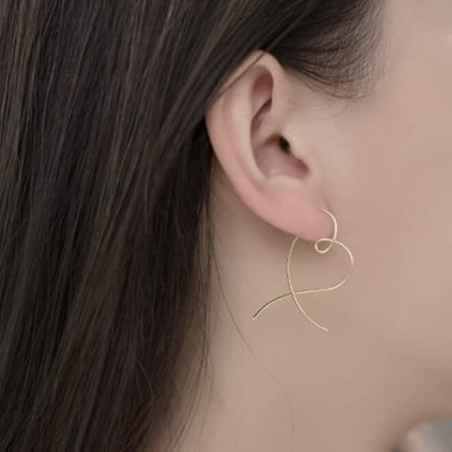 Zilveren swirl threader gold plated