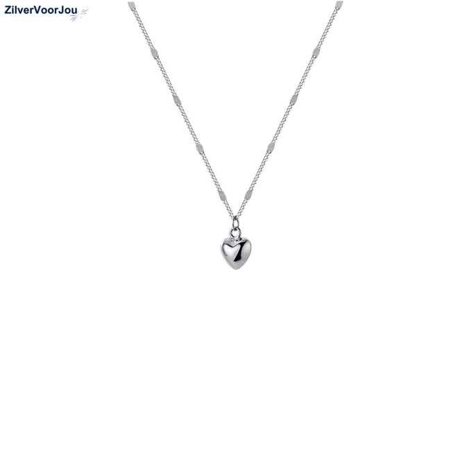 Zilveren tiny heart ketting