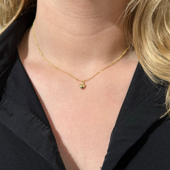Gold plated zilveren tiny heart ketting