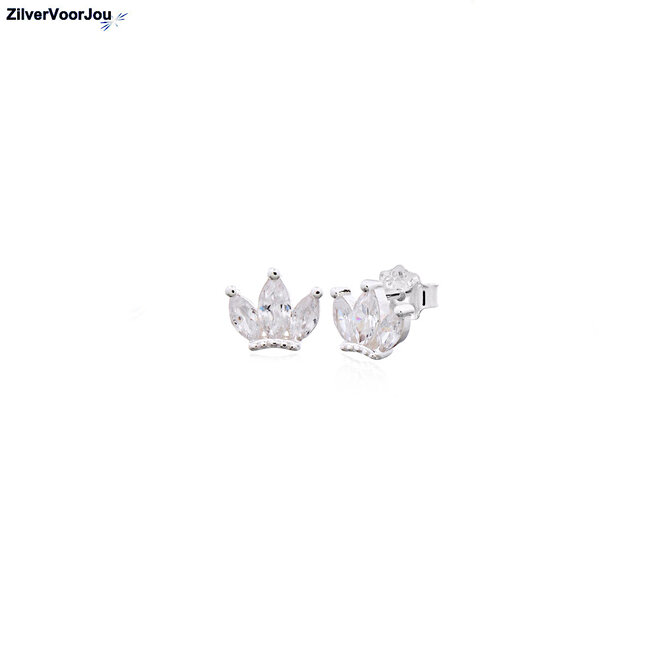 Zilveren mini crown studs