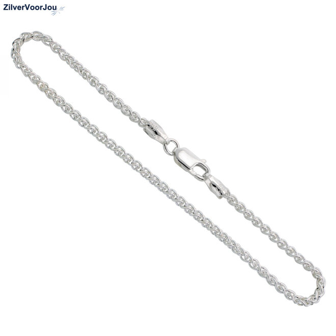 Zilveren spiga schakel armband 2.5 mm