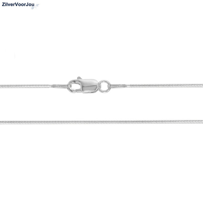 Zilveren slang ketting 40 cm 1.1 mm