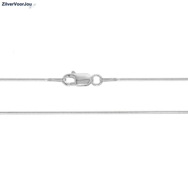 Zilveren slang ketting 45 cm 0.9 mm breed