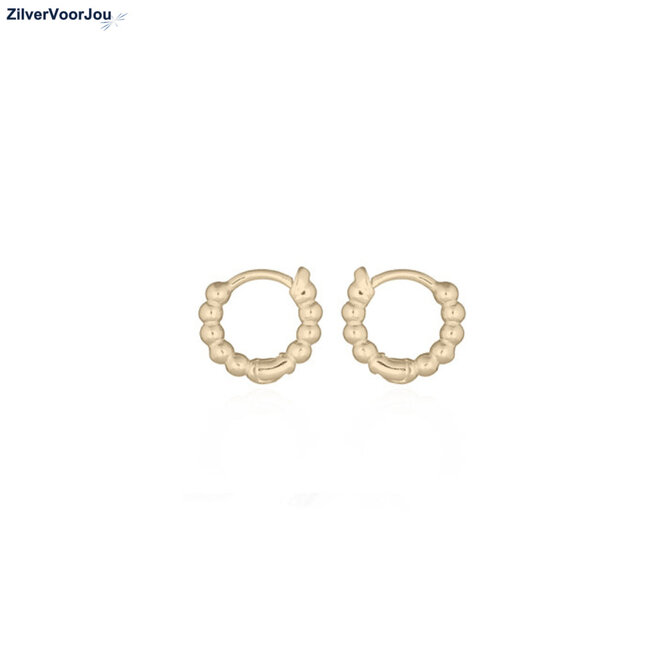 Gold plated  mini dot huggie hoops