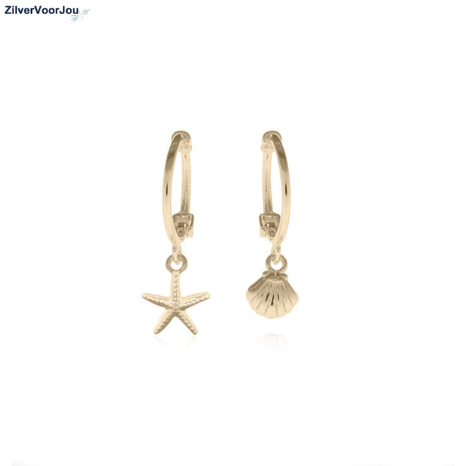 Gold plated  sea of life huggie hoops