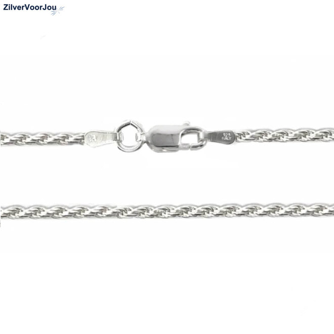 Zilveren rope ketting 40 cm 2.5 mm