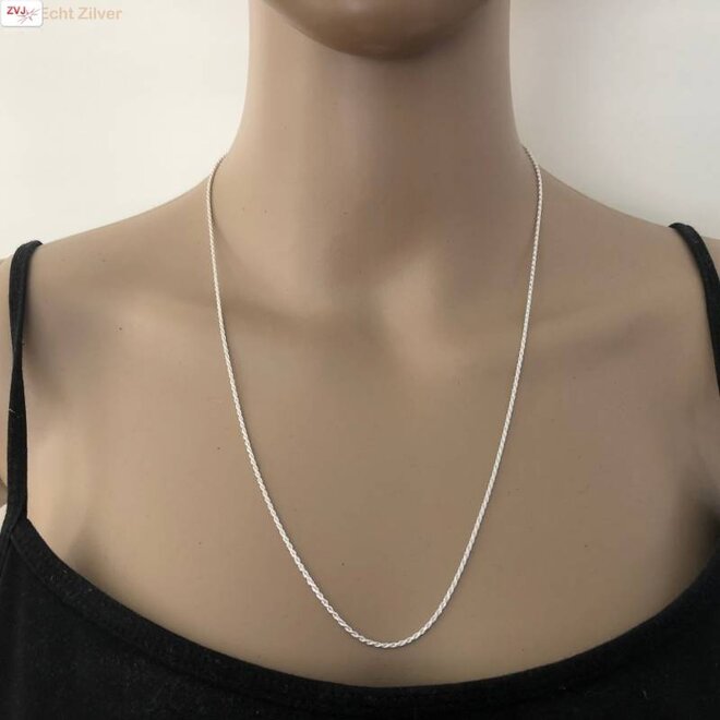 Zilveren rope ketting 60 cm 1.4 mm