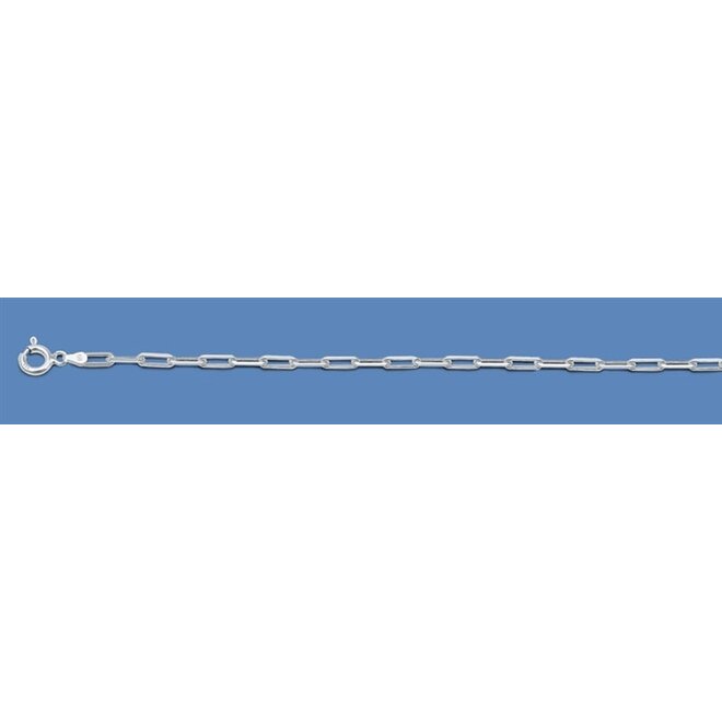 Zilveren paperclip schakel ketting 55 cm 2.2 mm