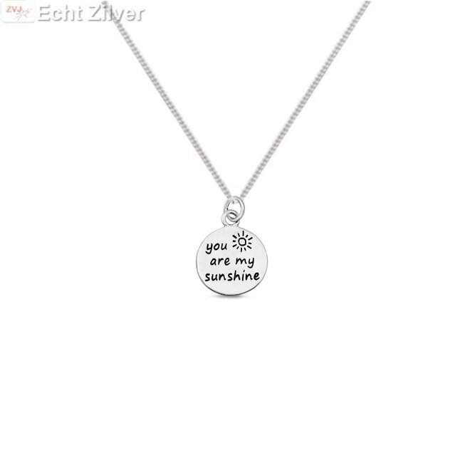 Zilveren You are my sunshine ketting