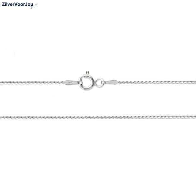 Zilveren slang ketting 40 cm 0.9 mm breed