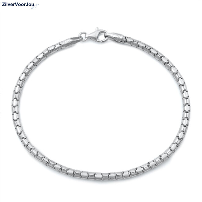 Zilveren schakel armband 19 cm