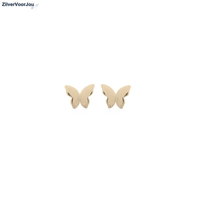 Gold plated 925 zilveren vlinder studs
