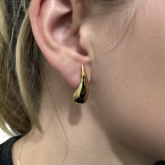 Gold plated teardrops oorbellen