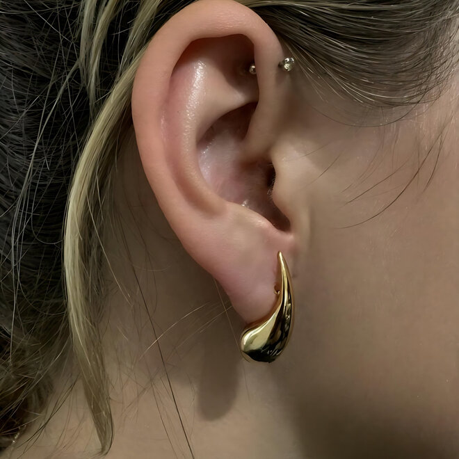 Gold plated 925  zilver druppelvorm oorbellen