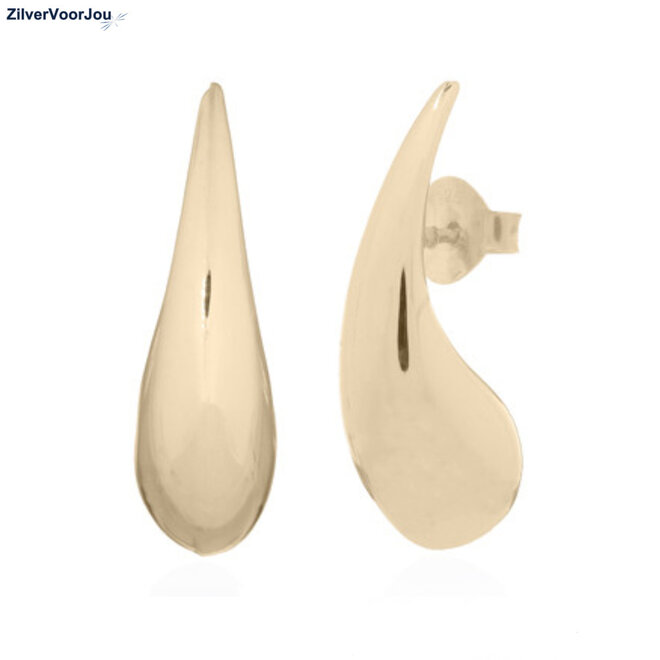 Gold plated 925  zilver druppelvorm oorbellen