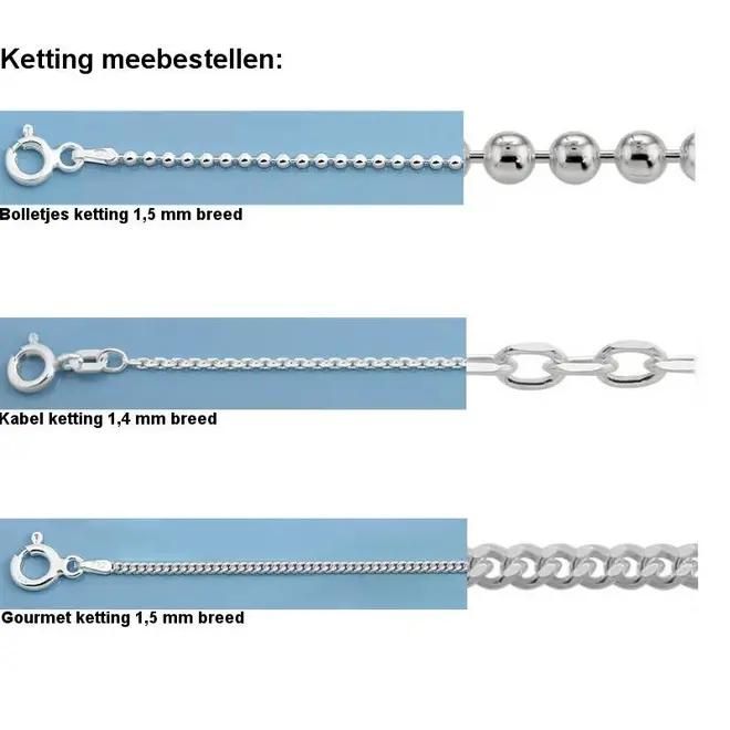Zilveren zittende man in Keltische maan kettinghanger