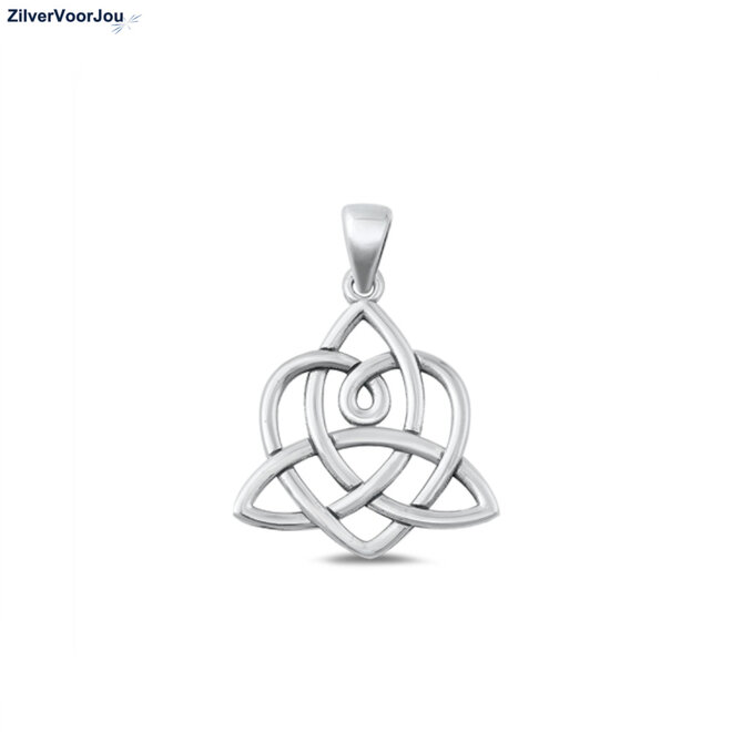 Zilveren Keltisch triskelion hart kettinghanger