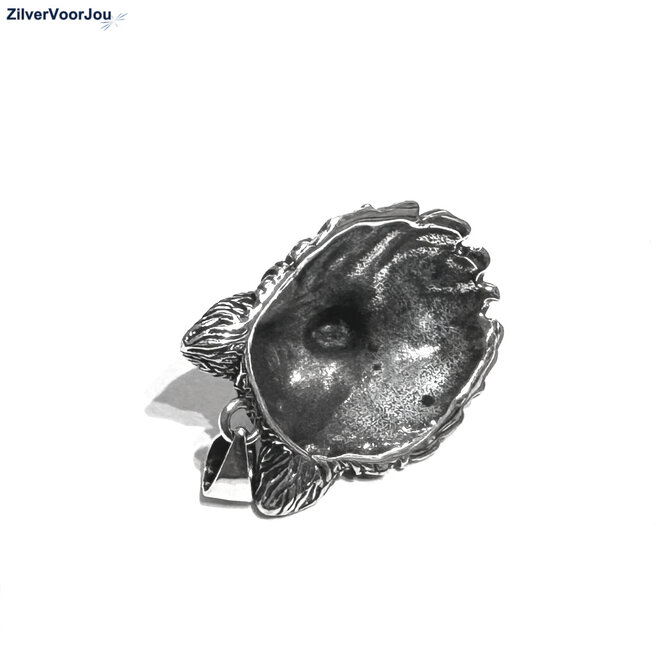 Zilveren 3d wolf kettinghanger