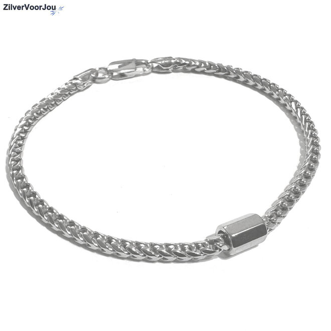 Zilveren franco italian schakelarmband