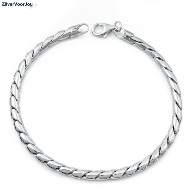 Zilveren Italian schakelarmband