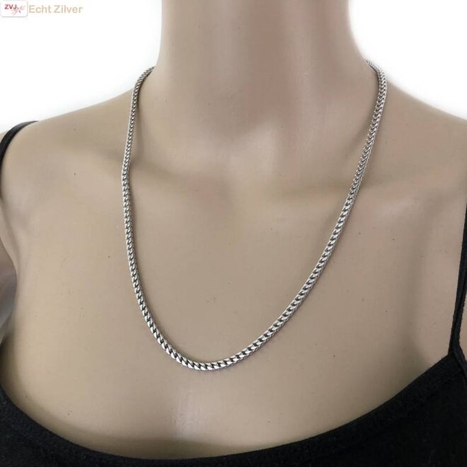 Zilveren franco ketting 50 cm 3  mm