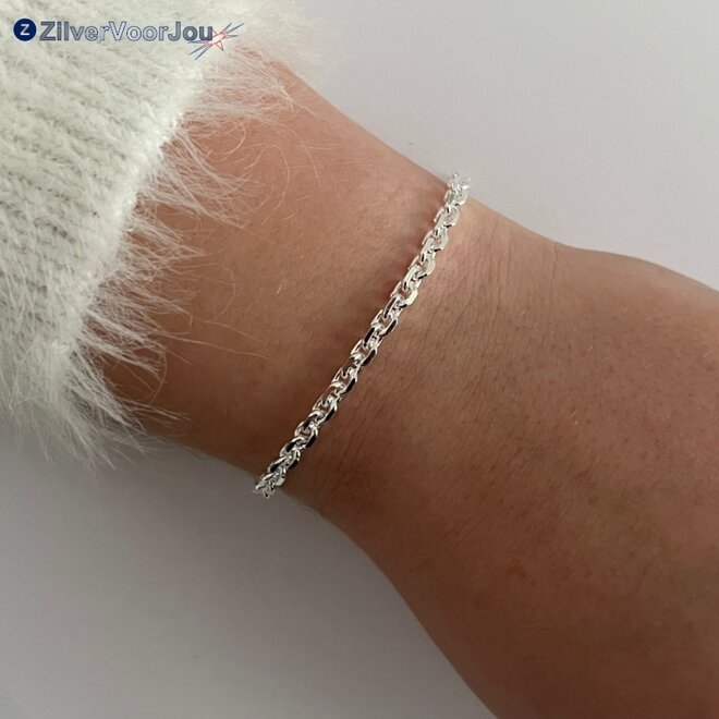 Zilveren anker kabel schakel armband 4 mm
