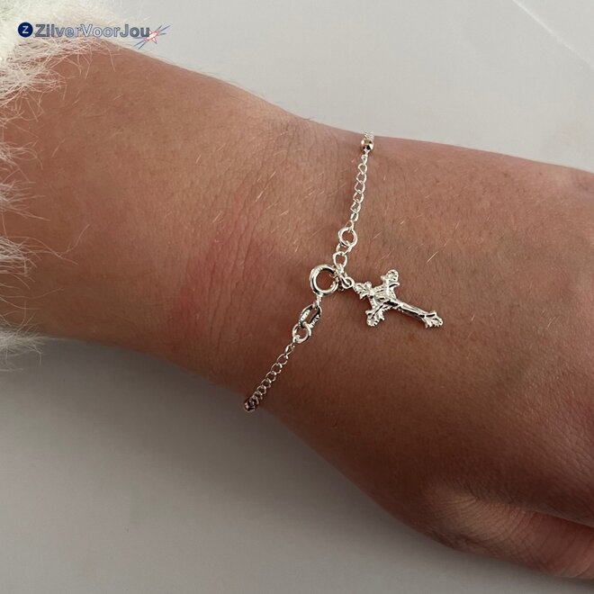 Zilveren rozenkrans scapulier armbandje