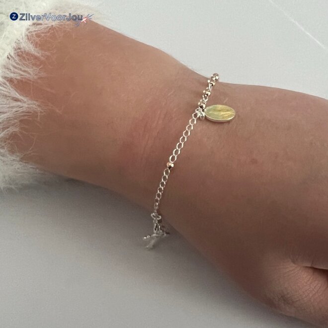 Zilveren rozenkrans scapulier armbandje