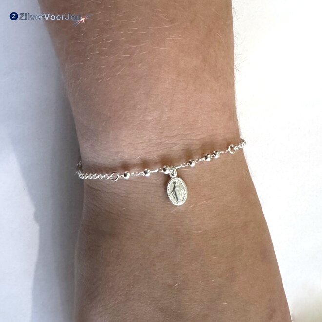 Zilveren rosario scapulier armbandje