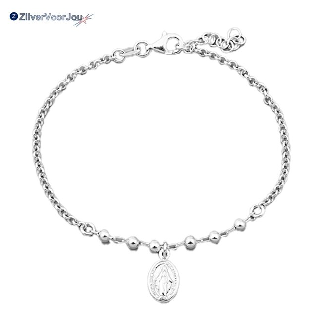 Zilveren rosario scapulier armbandje