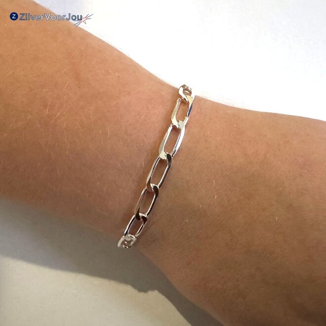 Zilveren lange gourmet schakel 5.8 mm armband