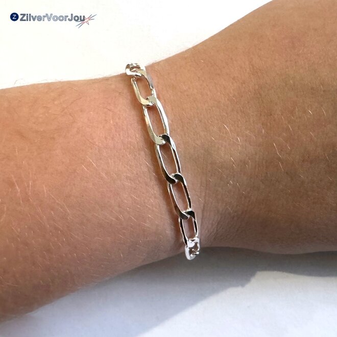 Zilveren lange gourmet schakel 5.8 mm armband