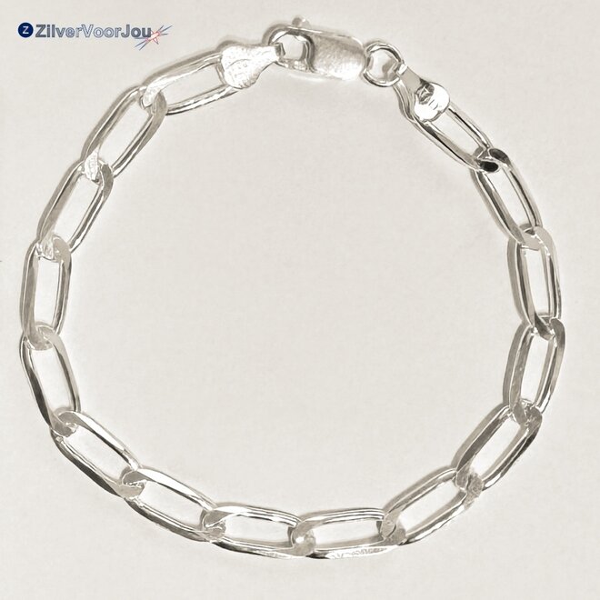 Zilveren lange gourmet schakel 5.8 mm armband