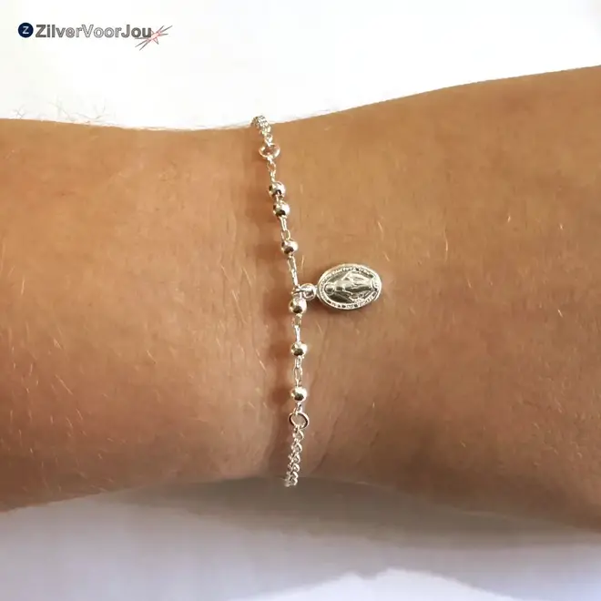 Zilveren rosario scapulier armbandje
