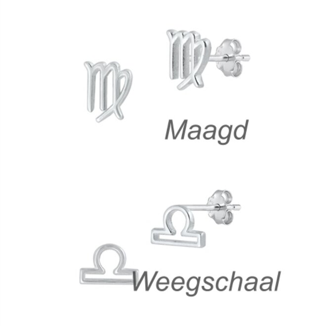 Zilveren mini sterrenbeeld oorstekers